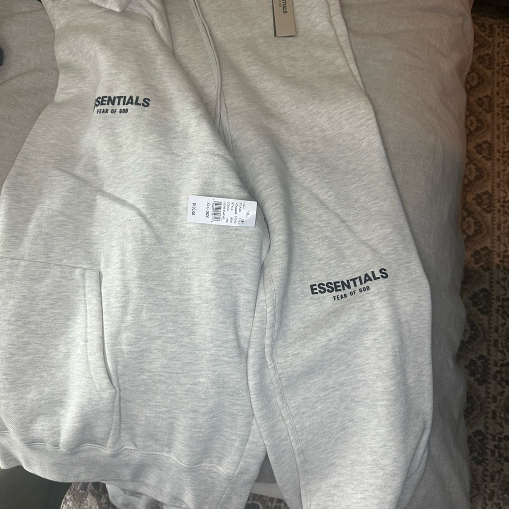 Fear of God Essentials Gray Hoodie and Sweatpants Set